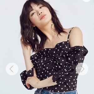 Urban Outfitters Polka Dot Ruffle Top